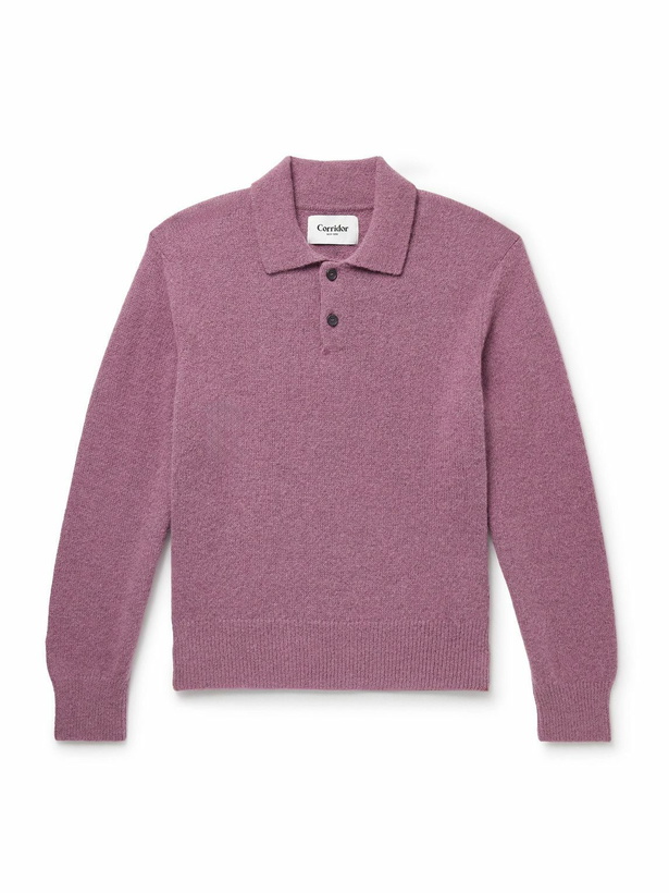 Photo: Corridor - Baby Alpaca-Blend Polo Sweater - Purple