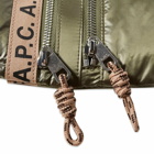 A.P.C. Men's Repeat Logo Neck Pouch in Khaki