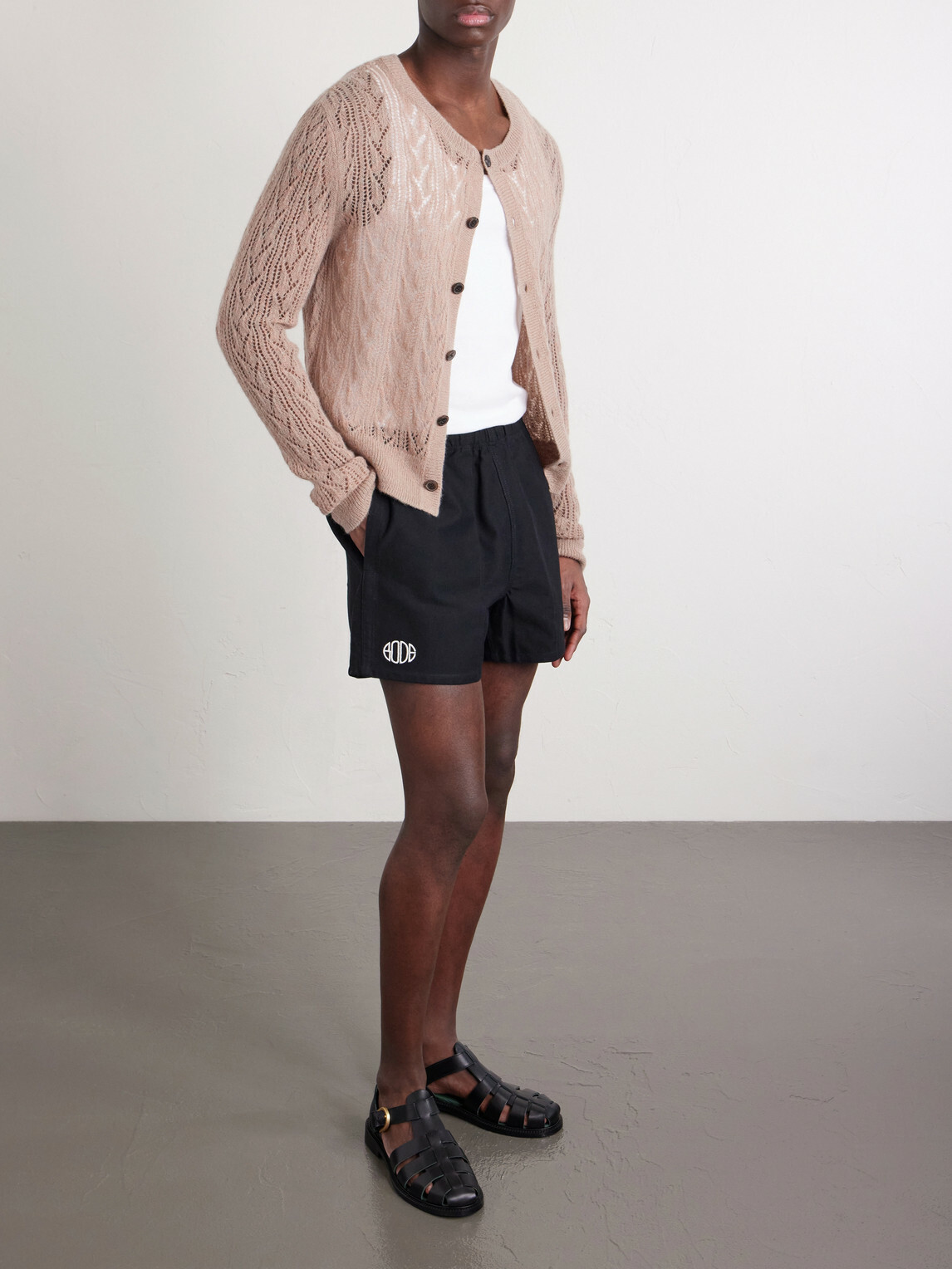 BODE - Field Straight-Leg Logo-Embroidered Cotton-Twill Shorts - Black