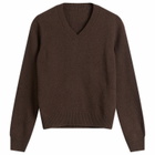 MM6 Maison Margiela Women's V-Neck Knitted Jumper in Brown