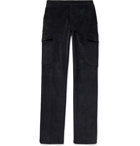 Thom Sweeney - Slim-Fit Tapered Stretch-Cotton Corduroy Cargo Trousers - Blue