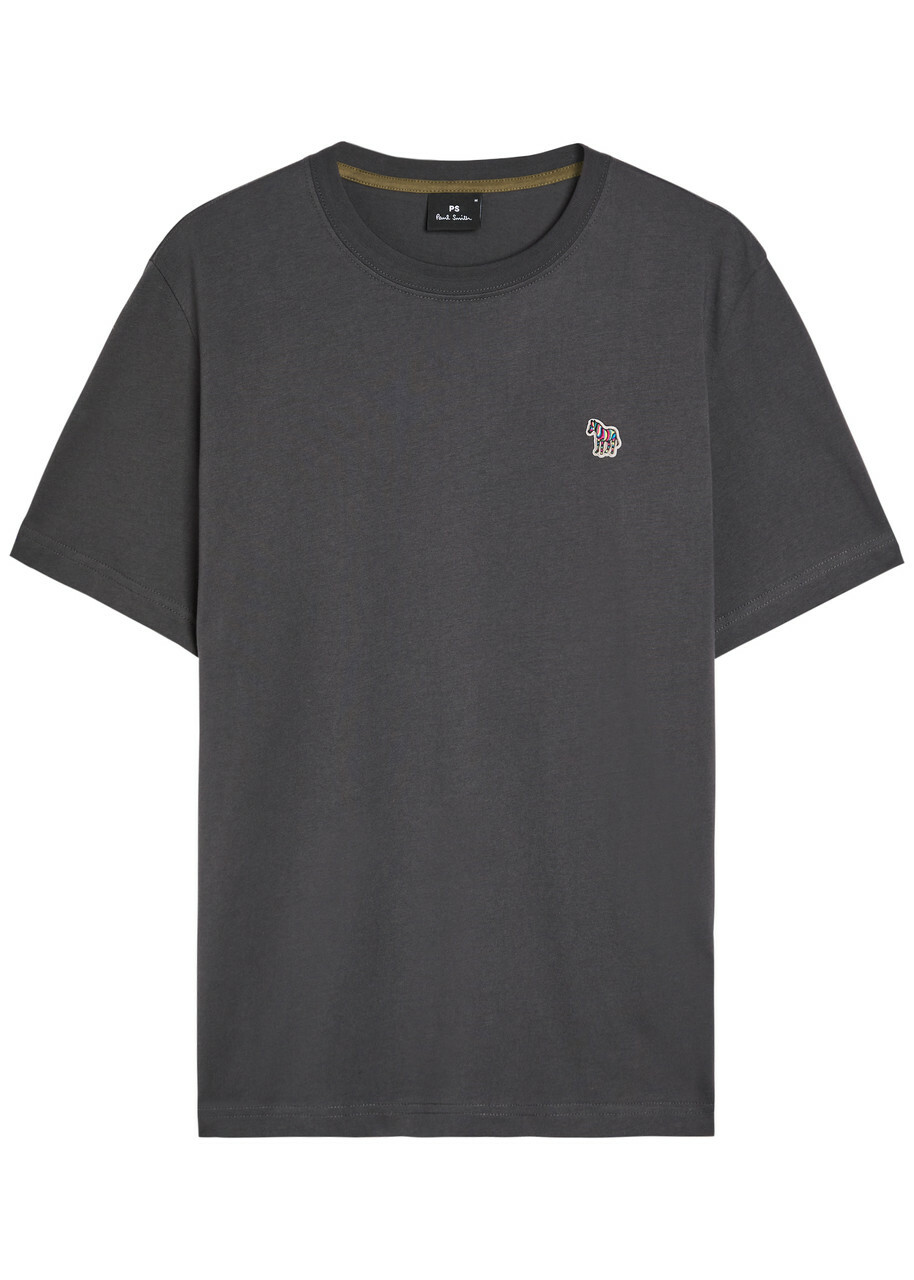 PS Paul Smith Appliquéd Cotton T-shirt Dark Grey