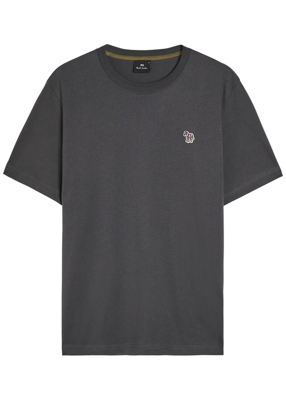 Photo: PS Paul Smith Appliquéd Cotton T-shirt Dark Grey