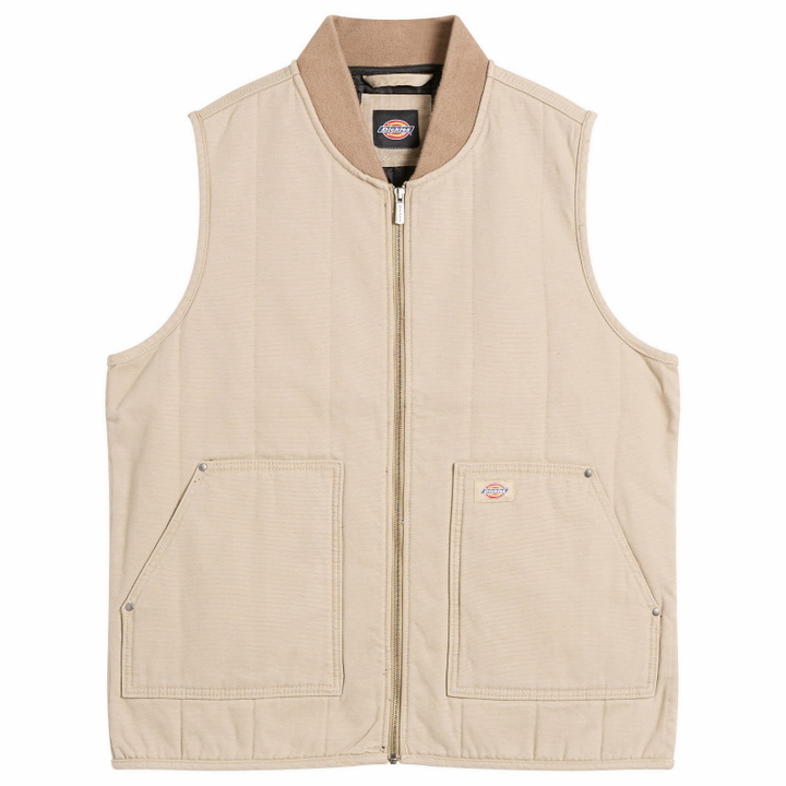 Photo: Dickies Men's Quilted Canvas Vest in Desert Sand