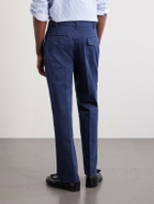 Drake's - Games Straight-Leg Herringbone Cotton Suit Trousers - Blue