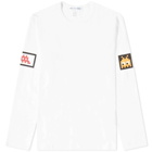 Comme des Garçons SHIRT Men's Long Sleeve Invader Graphic Tee in White