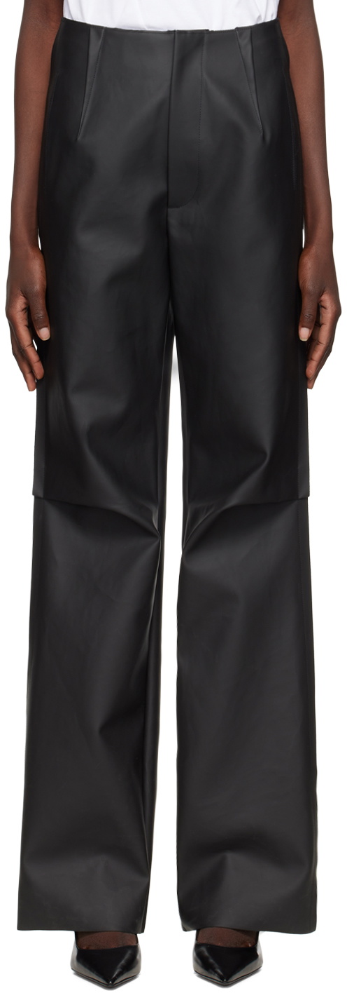 GAUCHERE Black Coated Trousers
