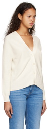 BOSS White Y-Neck Cardigan