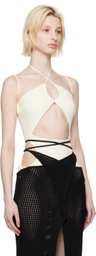 ANDREĀDAMO Off-White Sleeveless Bodysuit