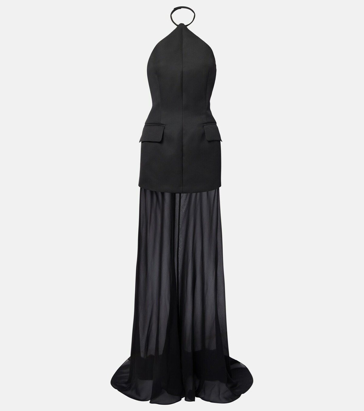 Sportmax Pinne silk-trimmed maxi dress