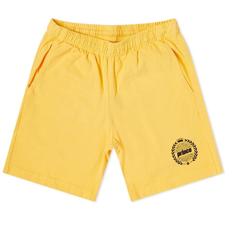 Photo: Sporty & Rich x Prince Crest Gym Short in Yellow/Black