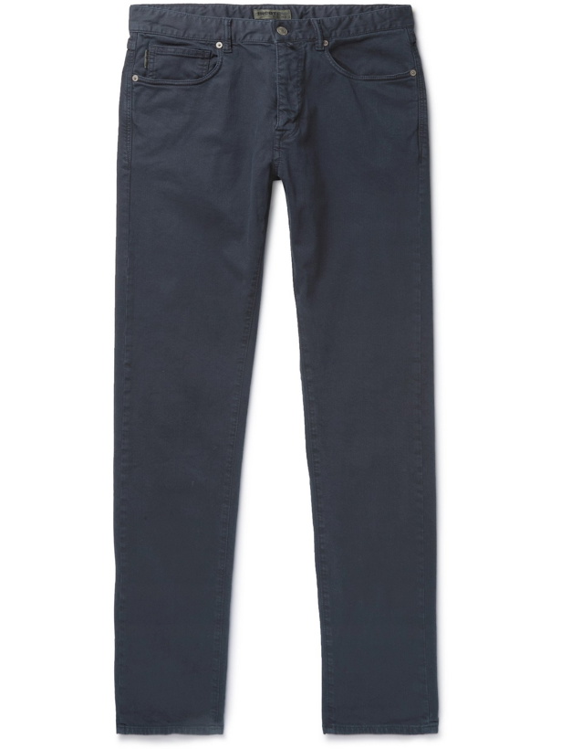 Photo: INCOTEX - Slim-Fit Cotton-Blend Trousers - Blue