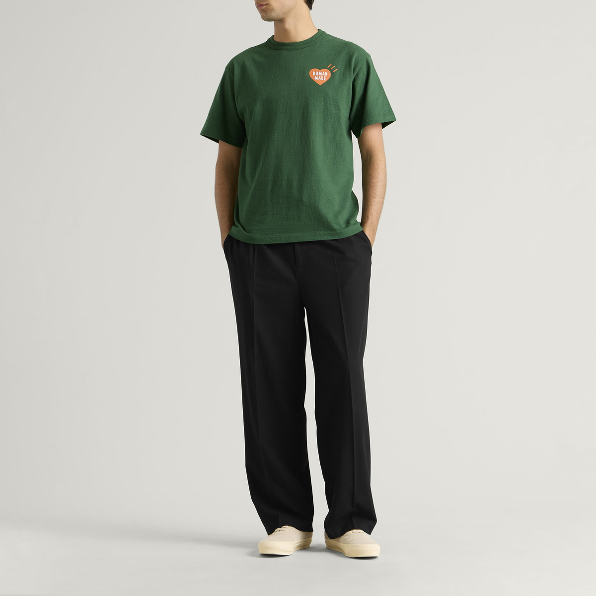 Human Made Men's Heart Logo T-Shirt in Green