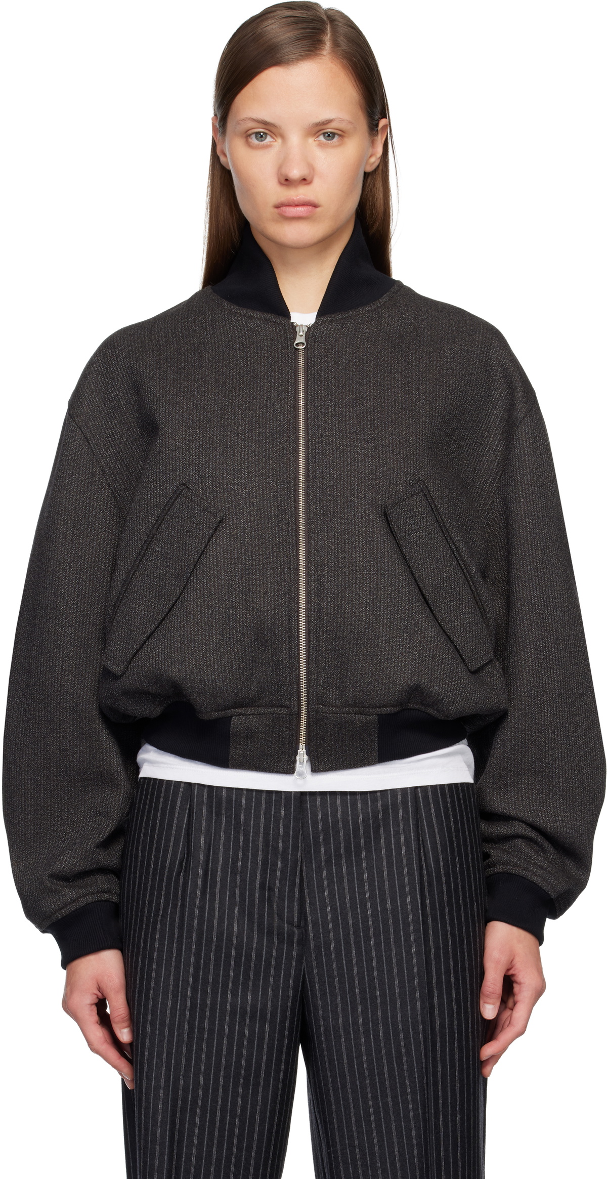 mfpen Brown & Gray Blouson Bomber Jacket