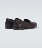 Brioni Appia leather and suede penny loafers