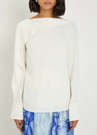 Erdem Draped Crepe top Ivory