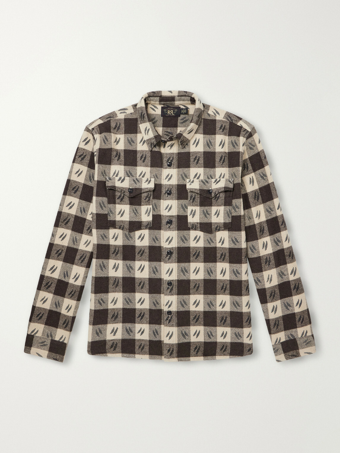 RRL - Checked Brushed Cotton-Twill Shirt - Brown