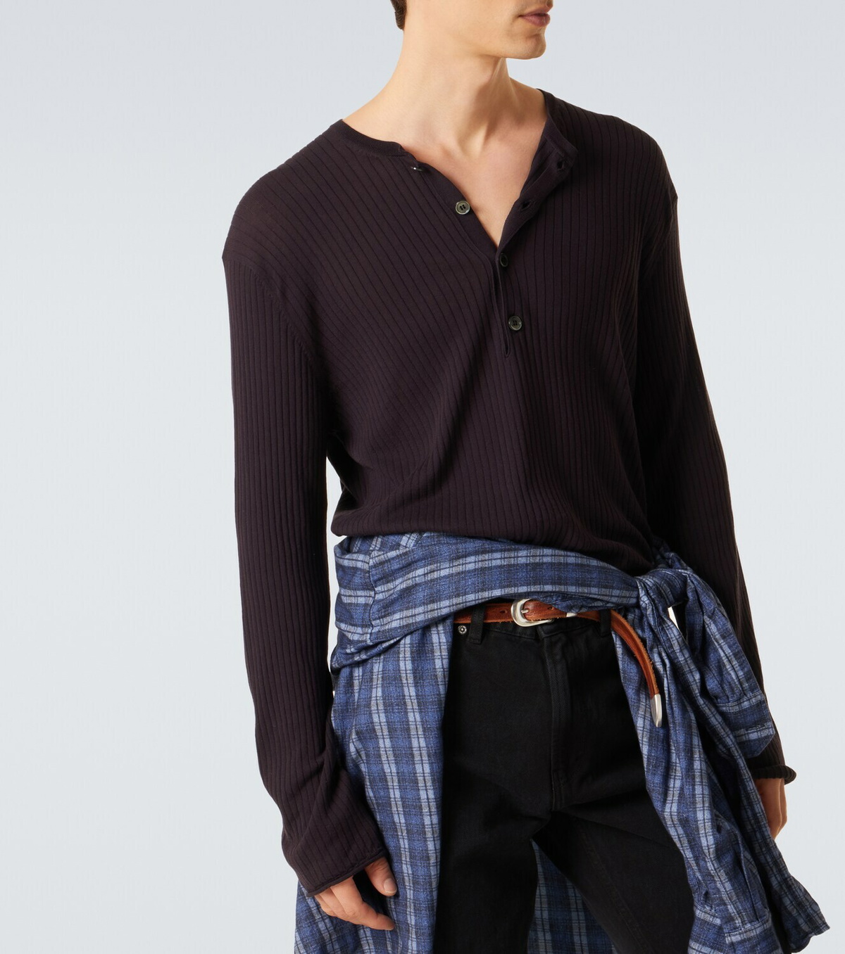 Our Legacy Fine Henley ribbed-knit cotton sweater Our Legacy