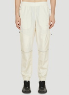 Material Mix Track Pants in Cream