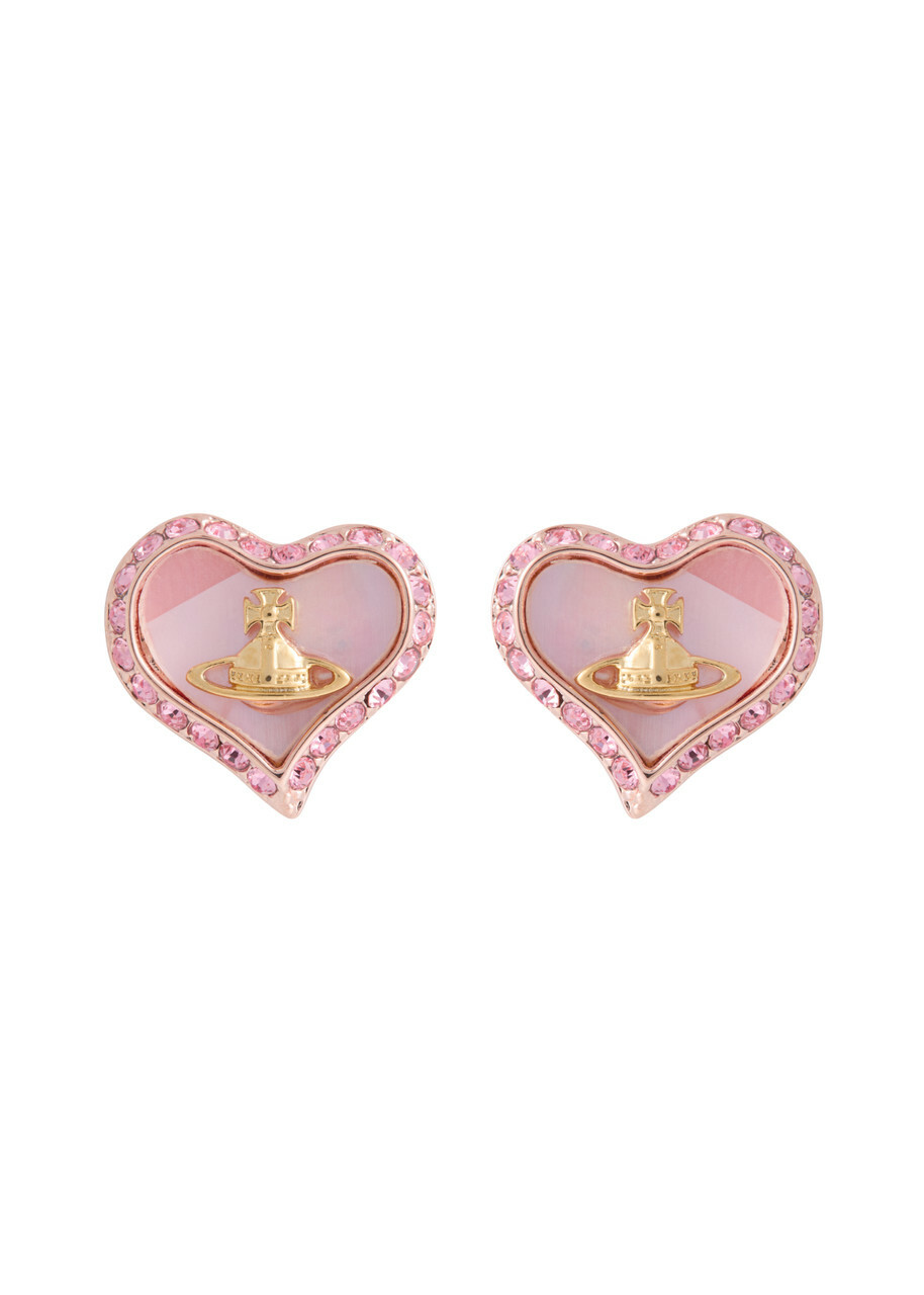 Vivienne Westwood Petra Hear-embellished Stud Earrings - Gold - One Size