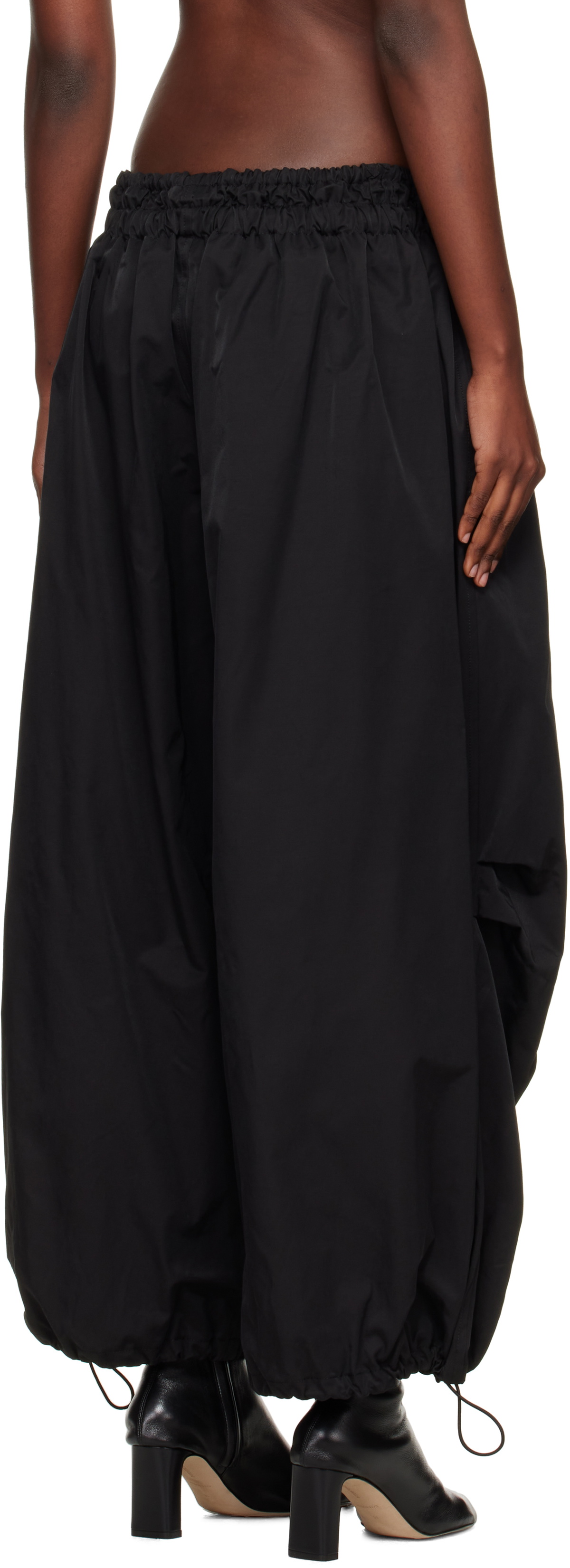 YOHJI YAMAMOTO Black Twill Parachute Lounge Pants