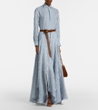 Ralph Lauren Collection Shamus striped linen maxi skirt