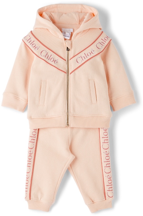 Photo: Chloé Baby Pink Recycled Cotton Tracksuit Set