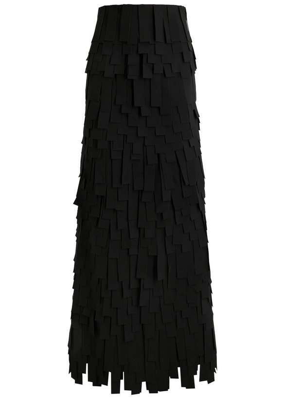 Photo: A.W.A.K.E Mode Laser-cut Crepe Maxi Skirt Black