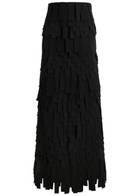 A.W.A.K.E Mode Laser-cut Crepe Maxi Skirt Black