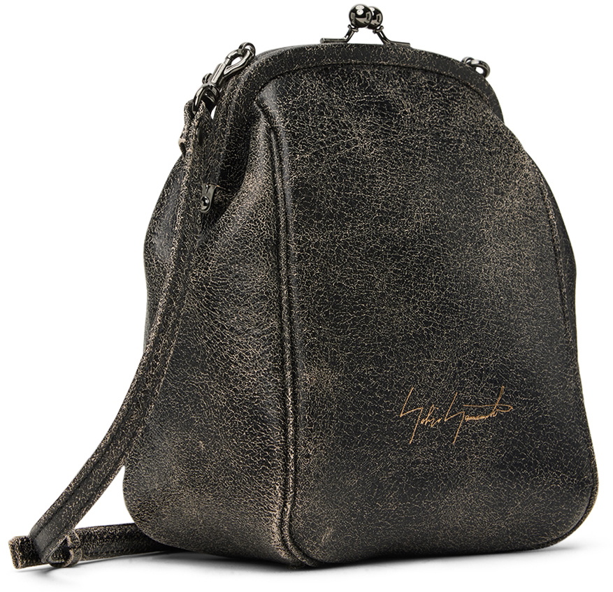 Yohji Yamamoto Black Discord Clasp Shoulder Bag Yohji Yamamoto
