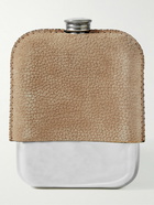 Brunello Cucinelli - Full-Grain Suede and Silver-Tone Hip Flask