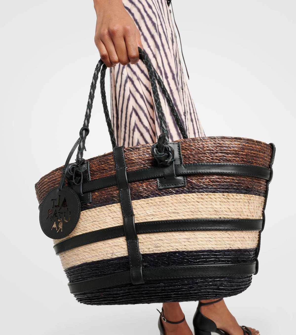Altuzarra Watermill Small raffia tote bag