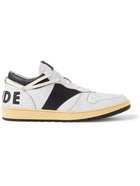 RHUDE - Rhecess Distressed Leather Sneakers - White - 13