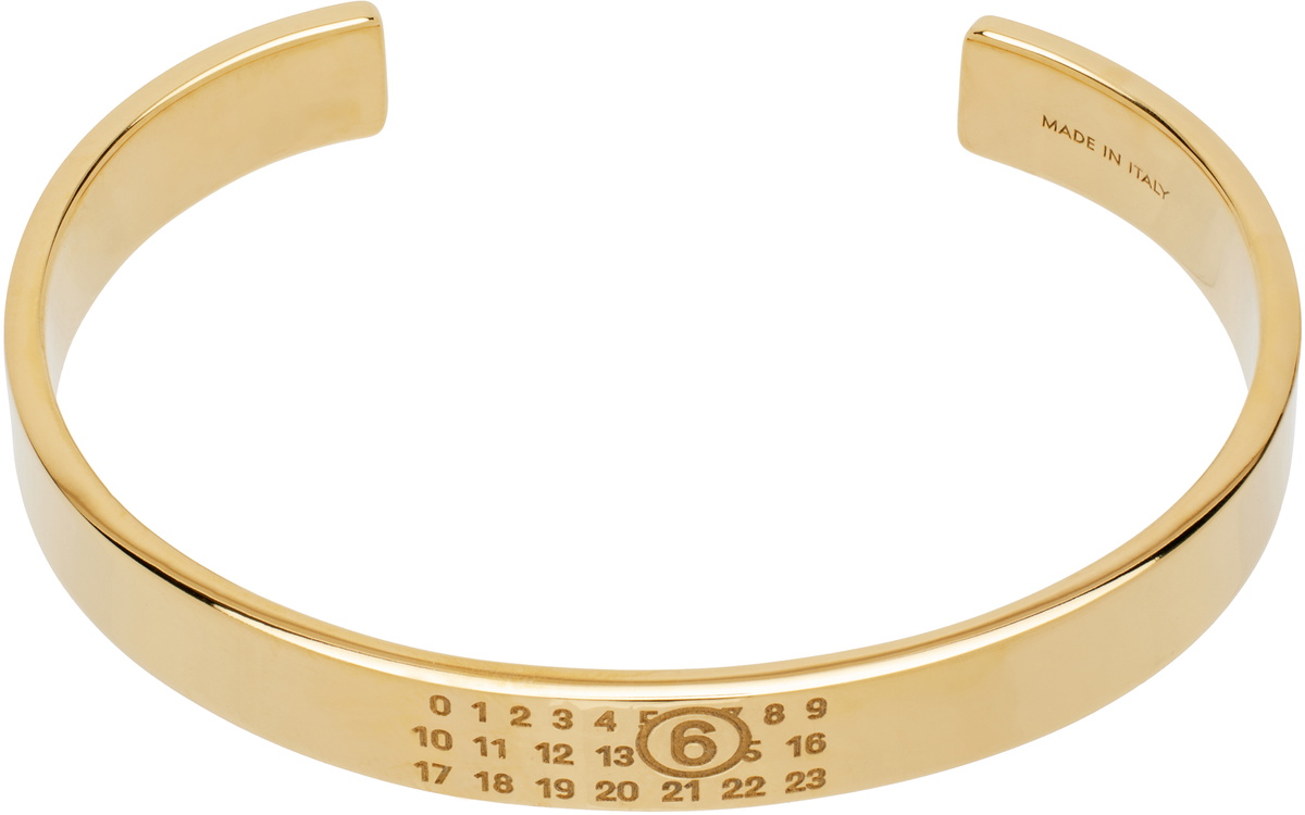 アクセサリー Maison Margiela MM6 Logo Cuff Bracelet MM6 Maison Margiela Gold Minimal Logo Bracelet MM6 Maison