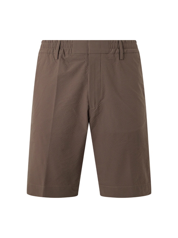 Photo: NN07 - Billie Straight-Leg Striped Seersucker Shorts - Brown