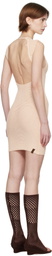 Isa Boulder SSENSE Exclusive Off-White One Pinch Shoulder Crocheted Minidress
