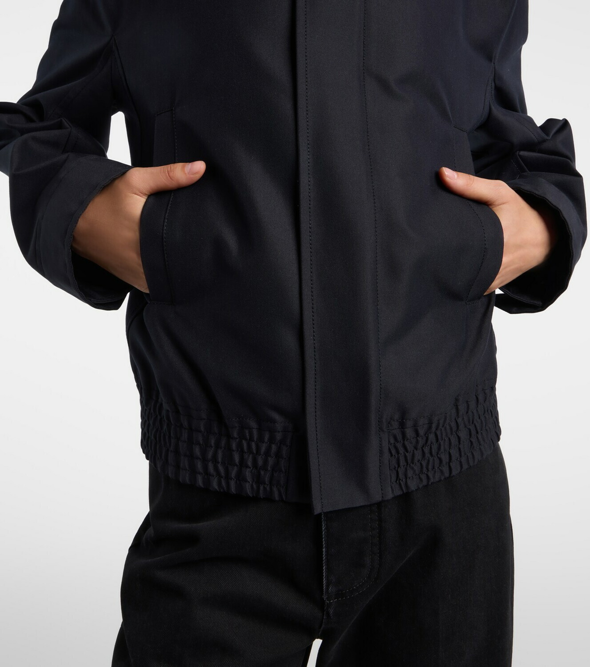 Bottega Veneta Intrecciato leather-trimmed canvas jacket