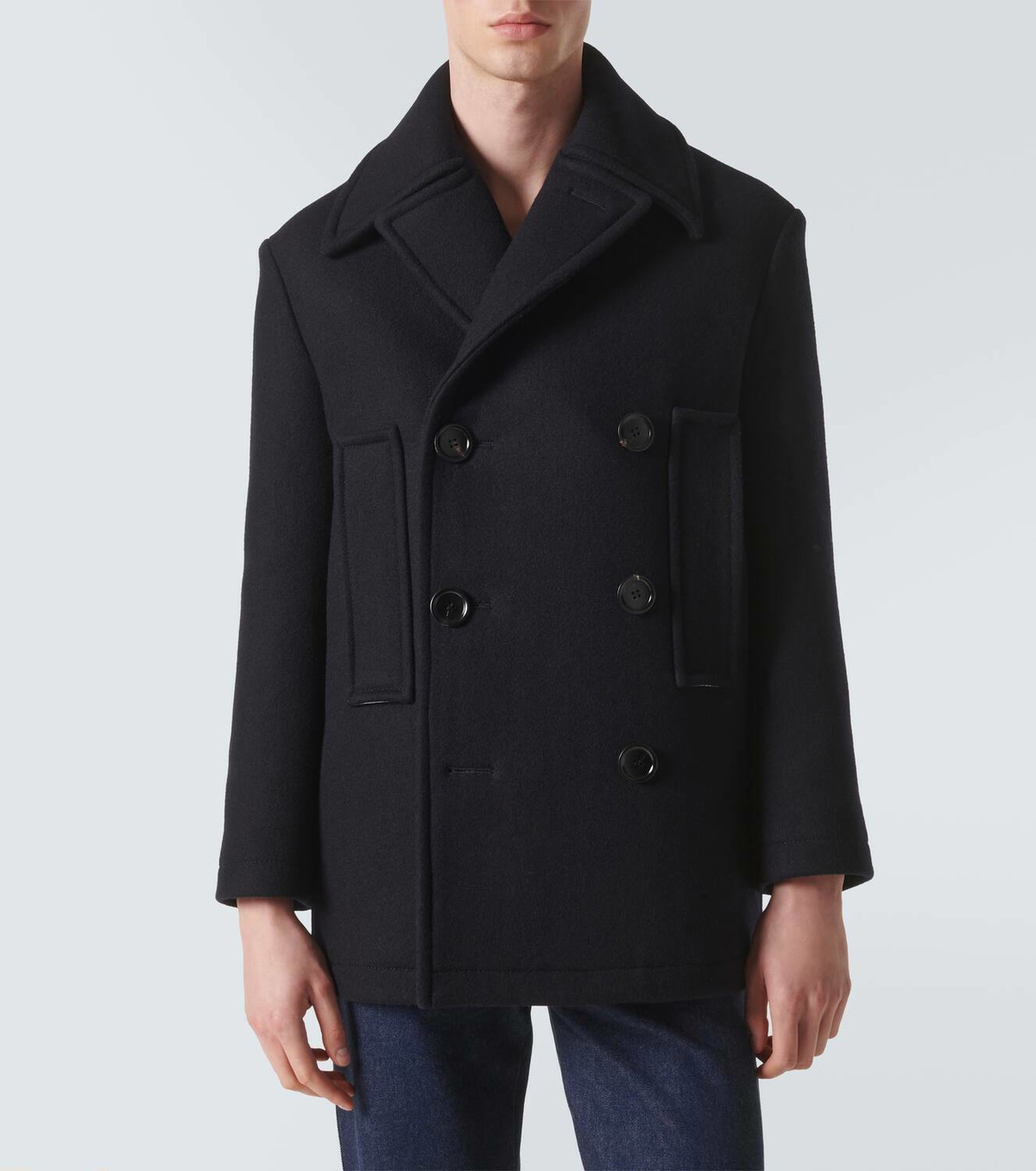 GUCCI ウールピーコート Gucci Web Stripe double-breasted wool peacoat Gucci