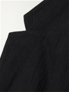FOLK - Unstructured Crinkled Cotton and Linen-Blend Blazer - Black