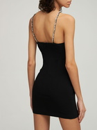 AZZARO Stretch Viscose Crepe Halter Neck Dress