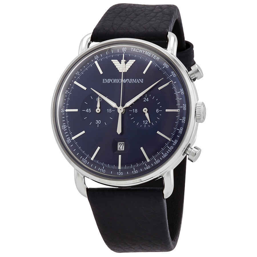 Emporio Armani Aviator Chronograph Quartz Blue Dial Mens Watch AR11105
