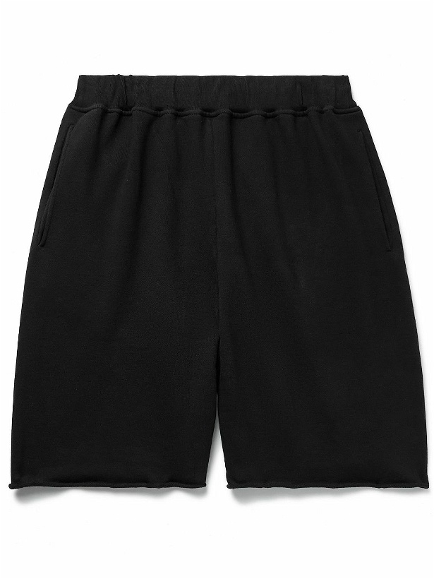 Photo: Aries - Temple Wide-Leg Logo-Print Cotton-Jersey Shorts - Black