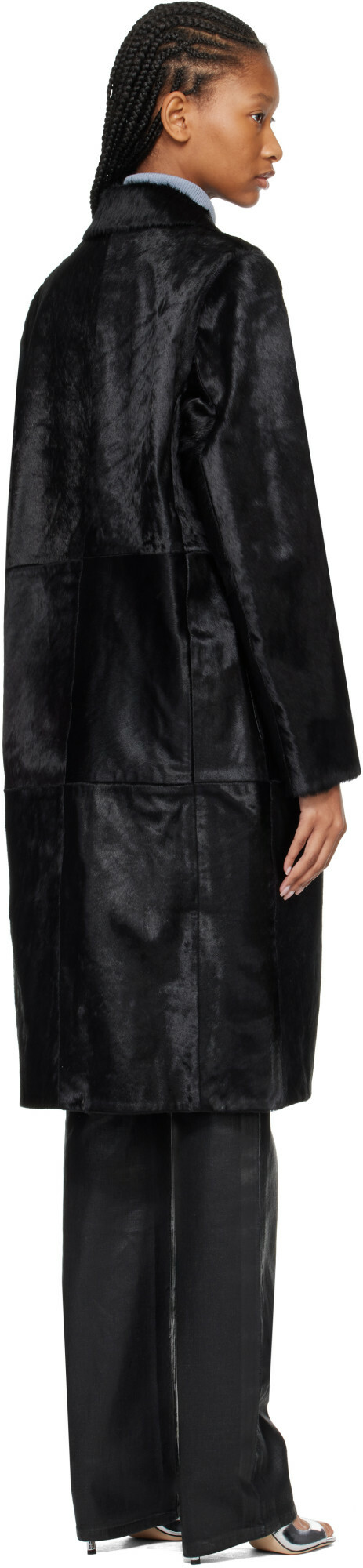 Róhe Black Pony Hair Coat