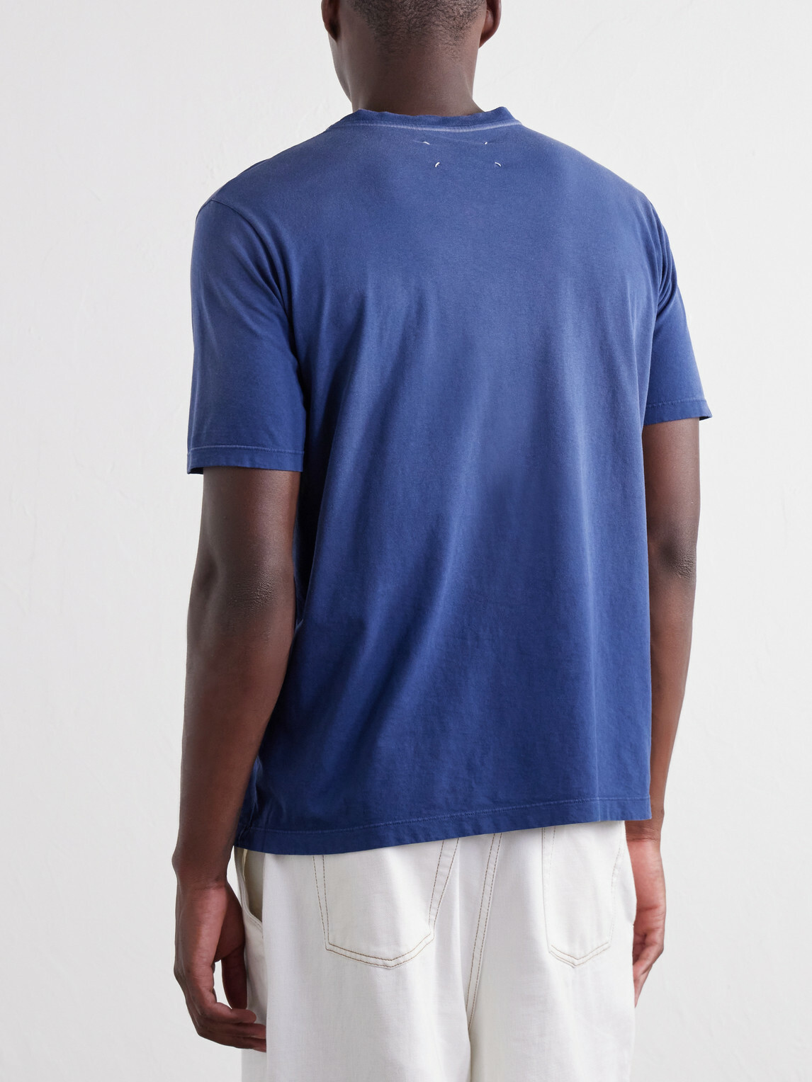 Maison Margiela - Printed Cotton-Jersey T-Shirt - Blue