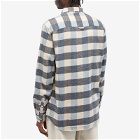 Folk Men's Relaxed Fit Shirt in Blue Flannel Check