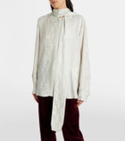 Tod's Scarf-detail satin jacquard blouse