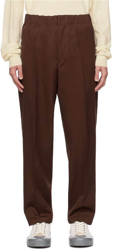 Photo: Jil Sander Brown Tapered Trousers