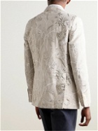 Favourbrook - Newport Embroidered Linen and Cotton-Blend Tuxedo Jacket - Gray