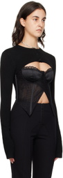 GUIZIO Black Micro Cardigan