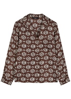 Max Mara Oncia Printed Silk Shirt Brown
